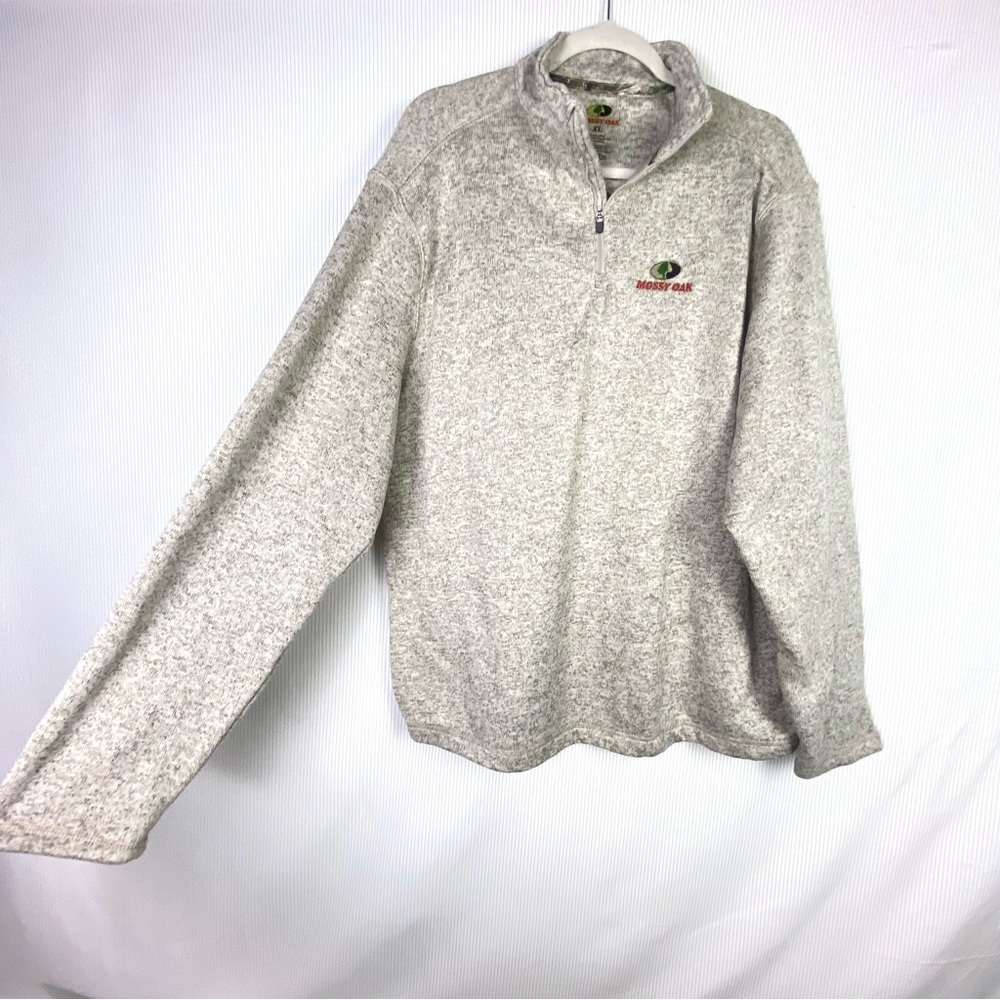Mossy Oak Quarter Zip 1/4 Zip XL Men's Heathered Knit Sweater